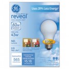 GE Halogen A-Line Bulb, A19, 565 lm, 2/Pack